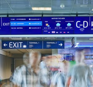 Prague Airport has introduced digital signage in six languages