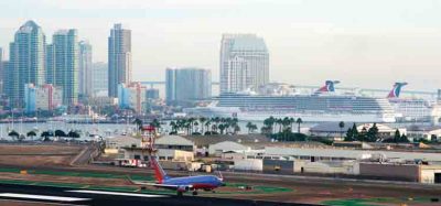 The San Diego International Airport is located in a metropolitan area