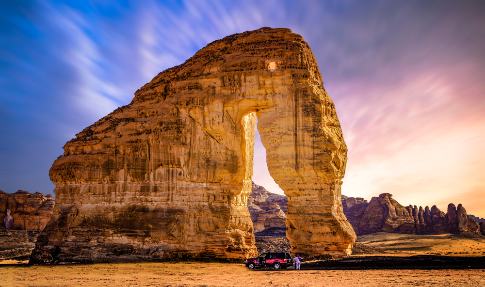 The famous elephant rock in Al Ula, Saudi Arabia