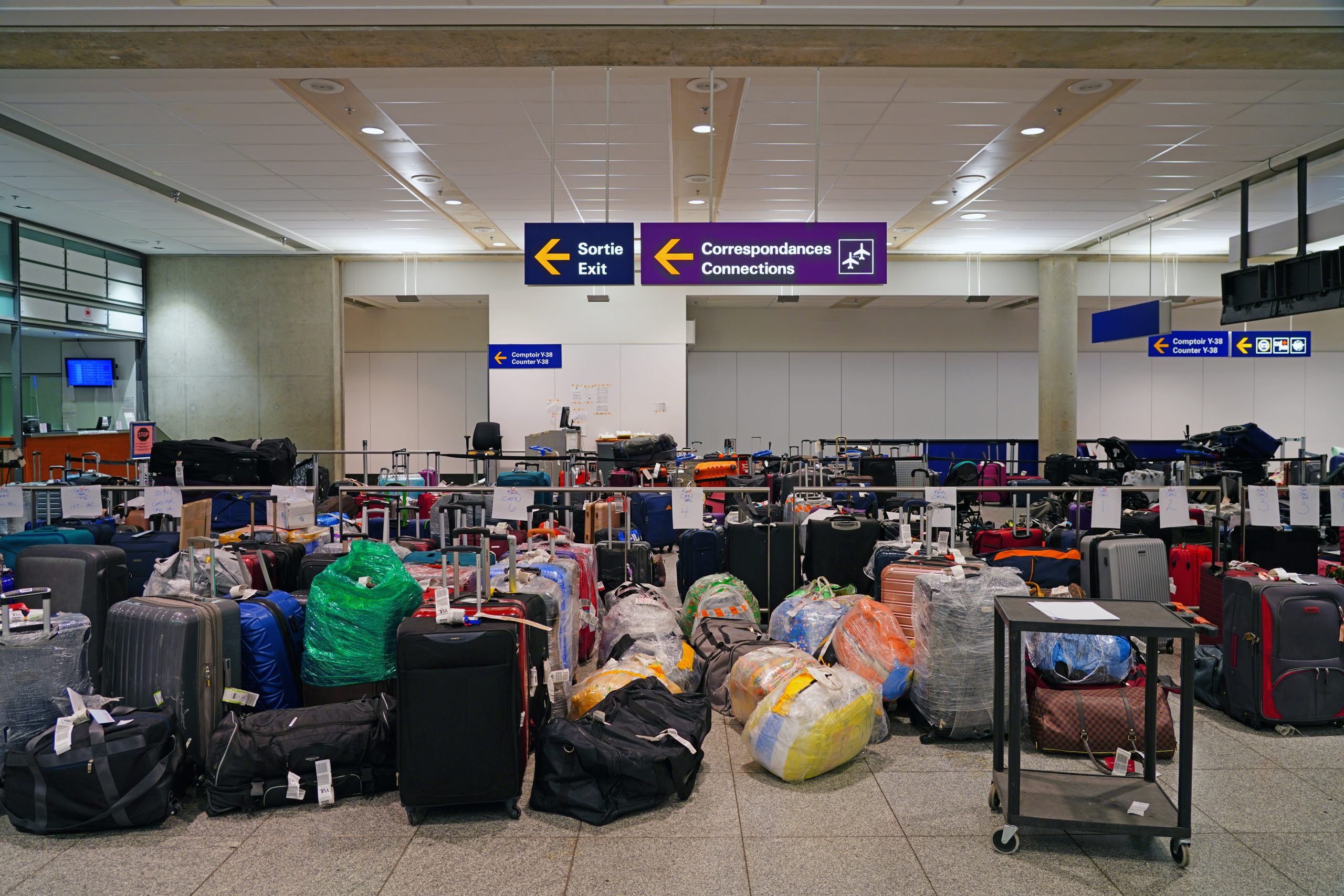 baggage pile up Montreal