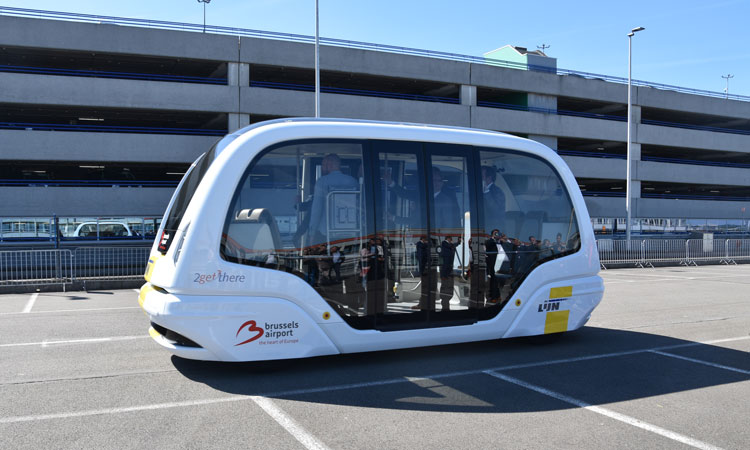 Self-driving shuttle embarks on maiden trip at Brussels Airport