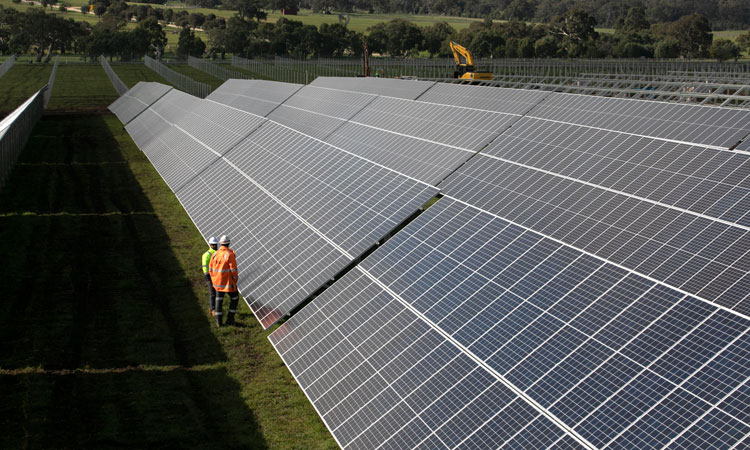 The sun shines on Melbourne Airport's new solar farm