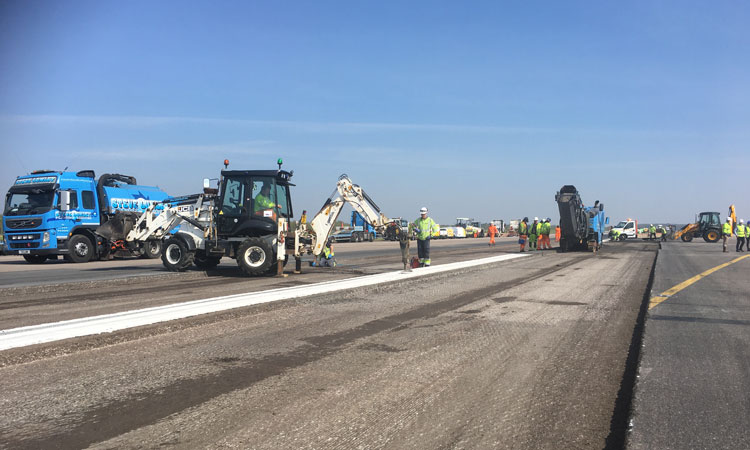 Runway maintenance occurs at London Stansted