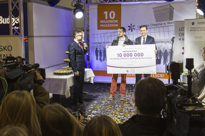 Warsaw Chopin Airport 10 millionth passenger